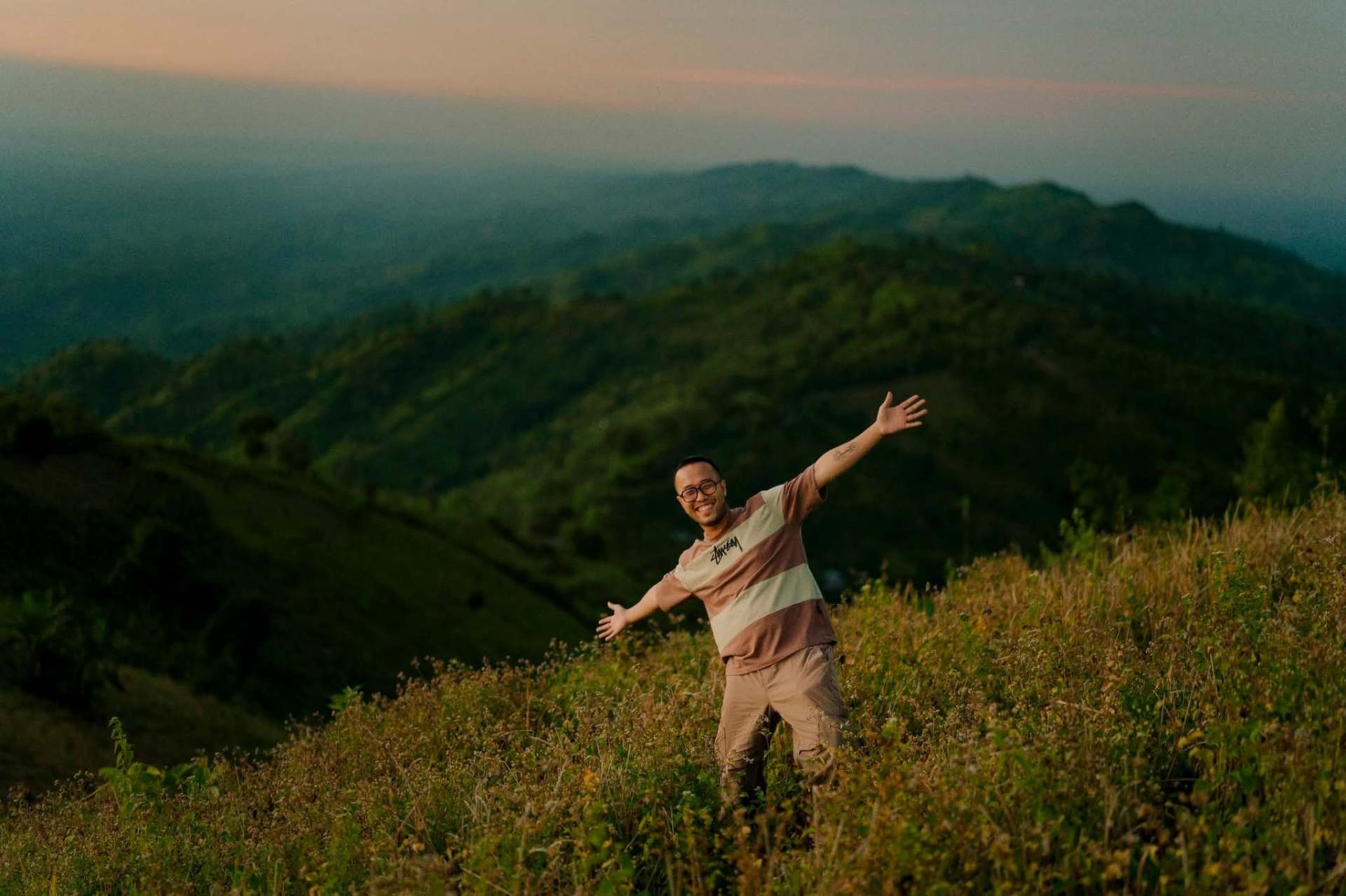 Aung in the Chittagong Hill Tracts at golden hour