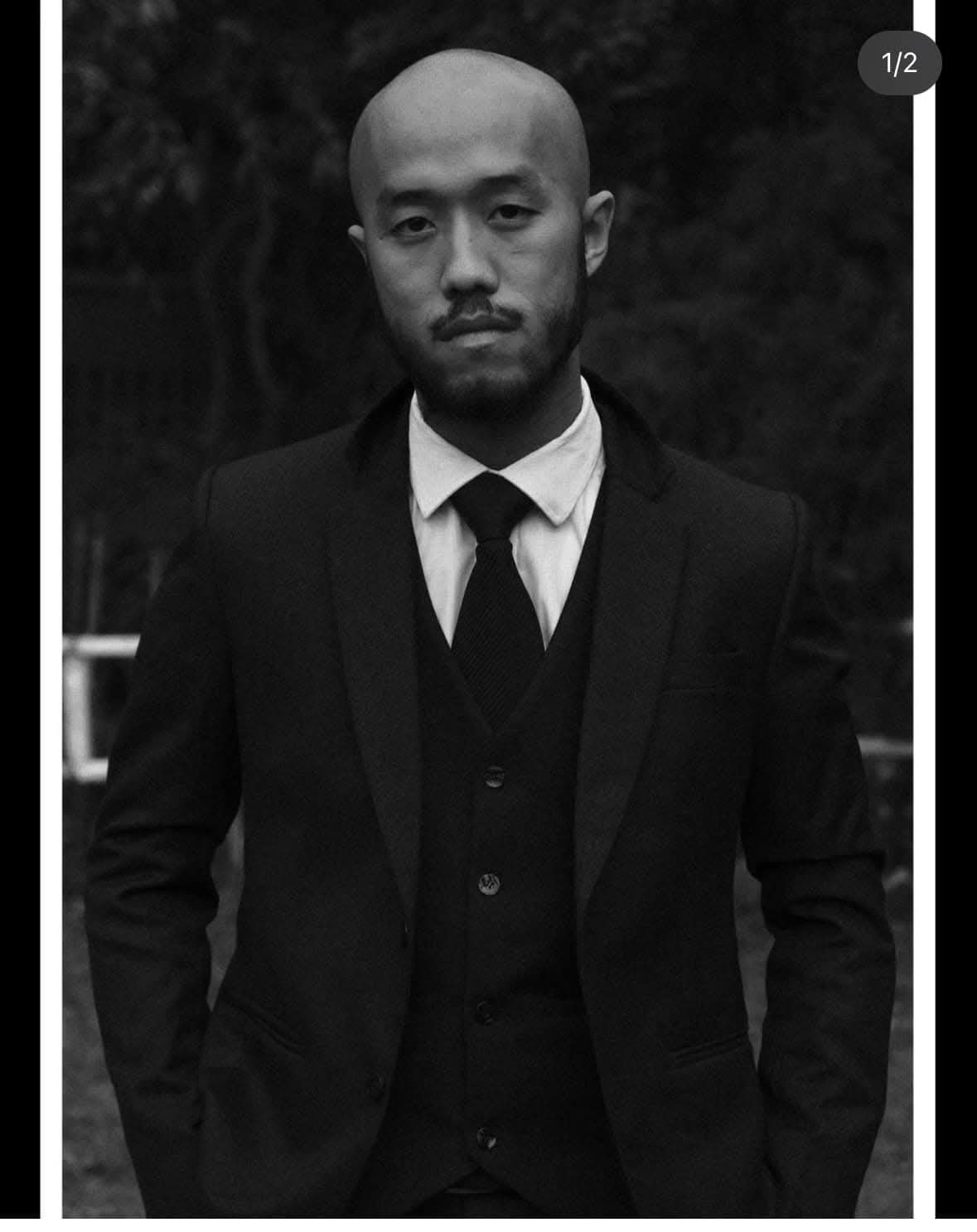 Artist portrait in black and white